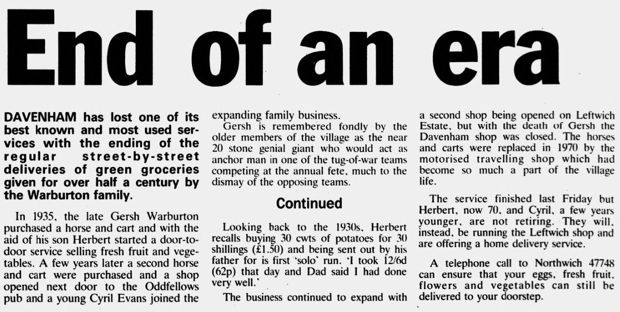 End of an era 4Nov1992 Northwich Chronicle