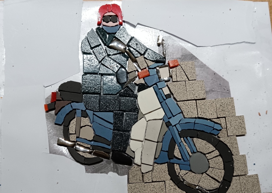 Nellie on Motorcycle